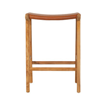 Load image into Gallery viewer, Bar Stools - Karina Leather Counter Stool Backless (Flat) Tan 65cm