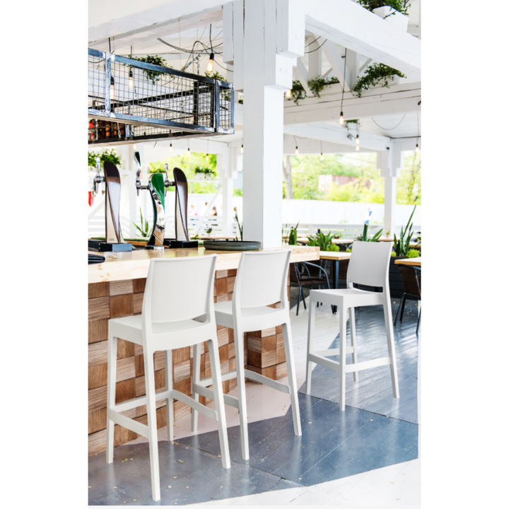 Outdoor Bar Stools - Canyon Outdoor Bar Stool White 75cm