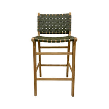 Load image into Gallery viewer, Bar Stools - Karina Leather Counter Stool (Woven) Olive 65cm