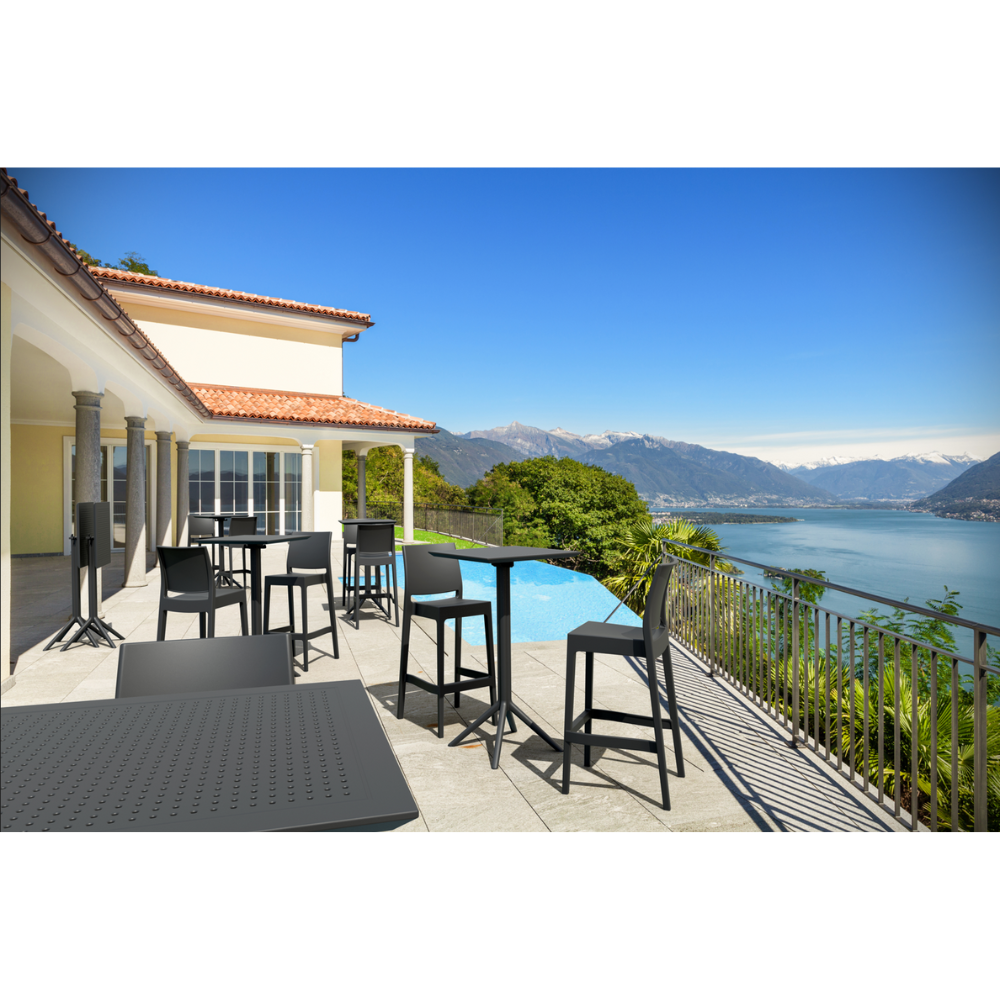 Outdoor Bar Stools - Canyon Outdoor Bar Stool Black 75cm