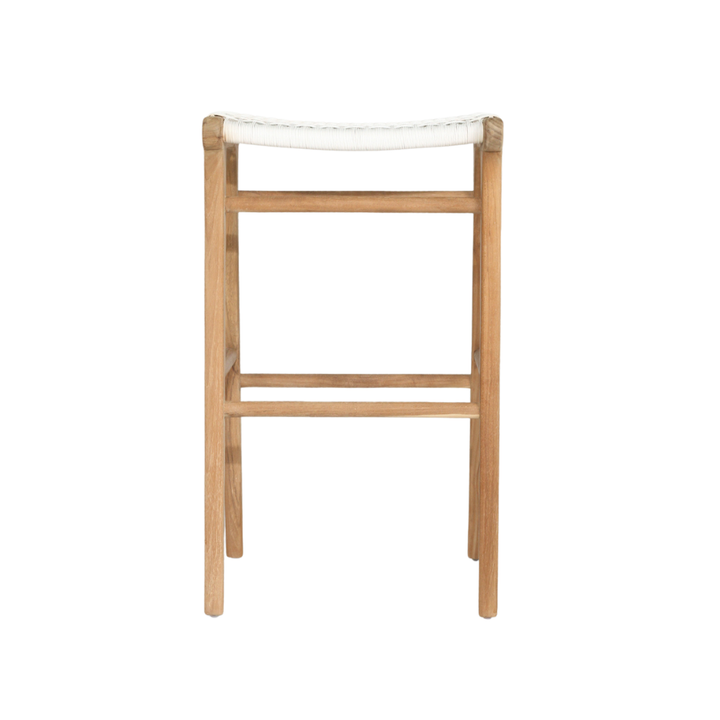 Bar Stools - Kai Wooden Bar Stool Backless White 75cm