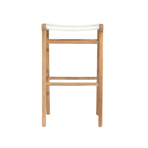 Bar Stools - Kai Wooden Bar Stool Backless White 75cm
