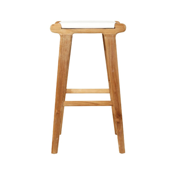 Bar Stools - Karina Leather Counter Stool Backless (Flat) White 65cm