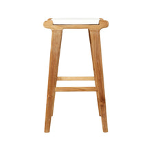 Load image into Gallery viewer, Bar Stools - Karina Leather Counter Stool Backless (Flat) White 65cm