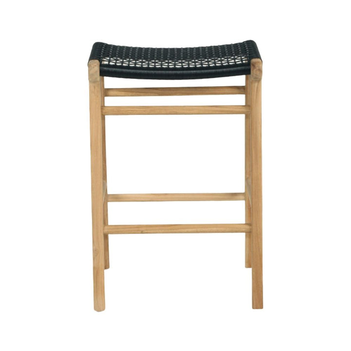 Bar Stools - Kai Wooden Counter Stool Backless Black 65cm