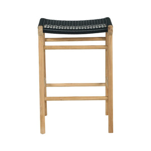 Bar Stools - Kai Wooden Counter Stool Backless Black 65cm