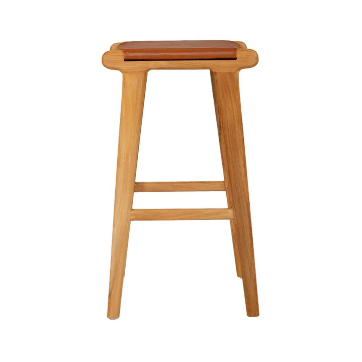 Bar Stools - Karina Leather Counter Stool Backless (Flat) Tan 65cm