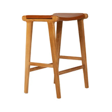 Load image into Gallery viewer, Bar Stools - Karina Leather Counter Stool Backless (Flat) Tan 65cm