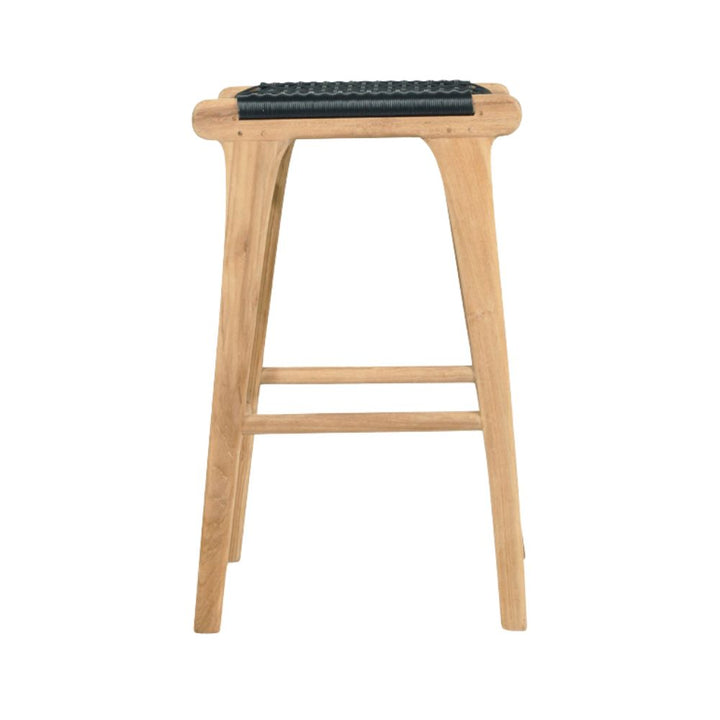 Bar Stools - Kai Wooden Counter Stool Backless Black 65cm