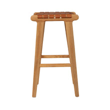 Load image into Gallery viewer, Bar Stools - Karina Leather Counter Stool Backless (Woven) Tan 65cm