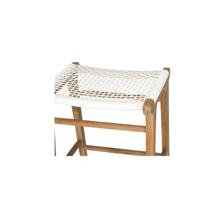 Bar Stools - Kai Wooden Bar Stool Backless White 75cm