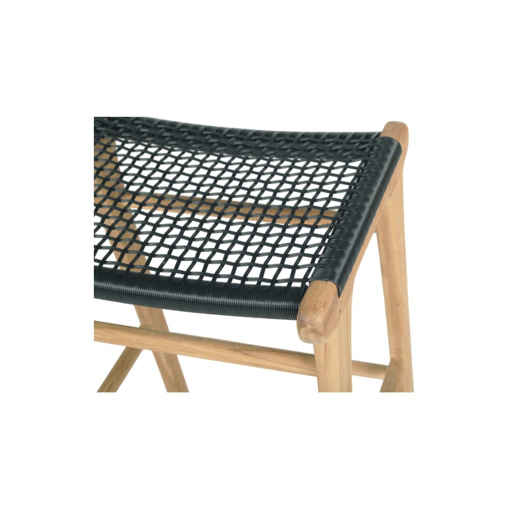 Bar Stools - Kai Wooden Counter Stool Backless Black 65cm