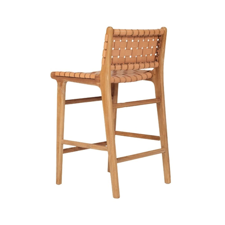 Bar Stools - Karina Leather Counter Stool (Woven) Natural 65cm