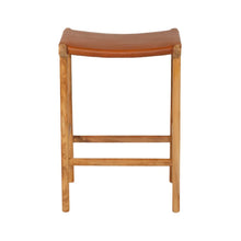 Load image into Gallery viewer, Bar Stools - Karina Leather Counter Stool Backless (Flat) Tan 65cm
