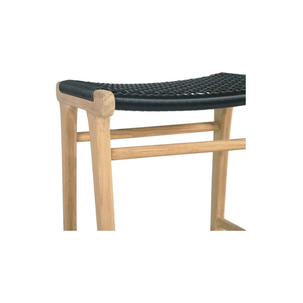 Bar Stools - Kai Wooden Counter Stool Backless Black 65cm