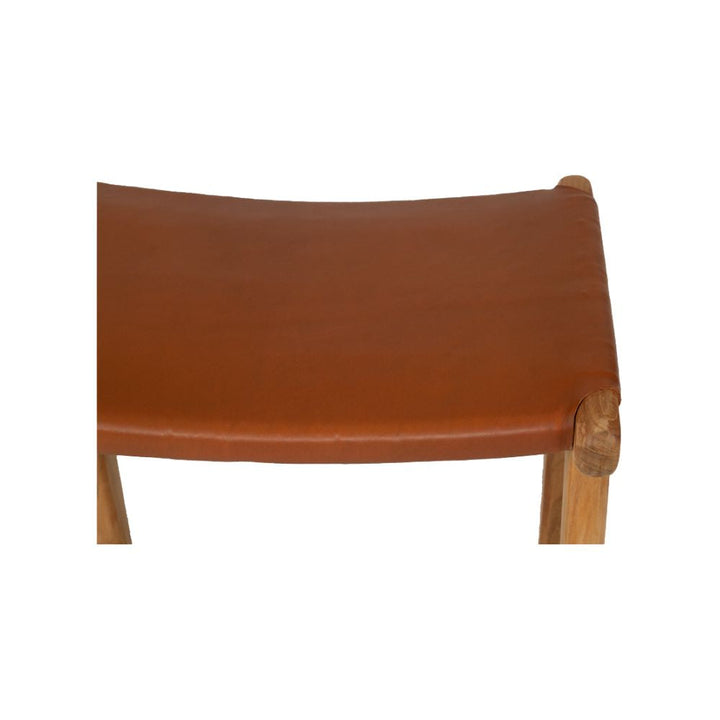 Bar Stools - Karina Leather Counter Stool Backless (Flat) Tan 65cm
