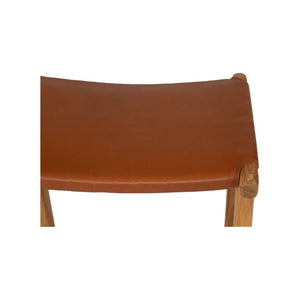 Bar Stools - Karina Leather Counter Stool Backless (Flat) Tan 65cm