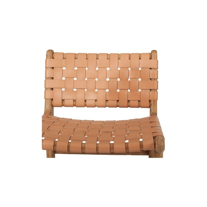 Bar Stools - Karina Leather Counter Stool (Woven) Natural 65cm
