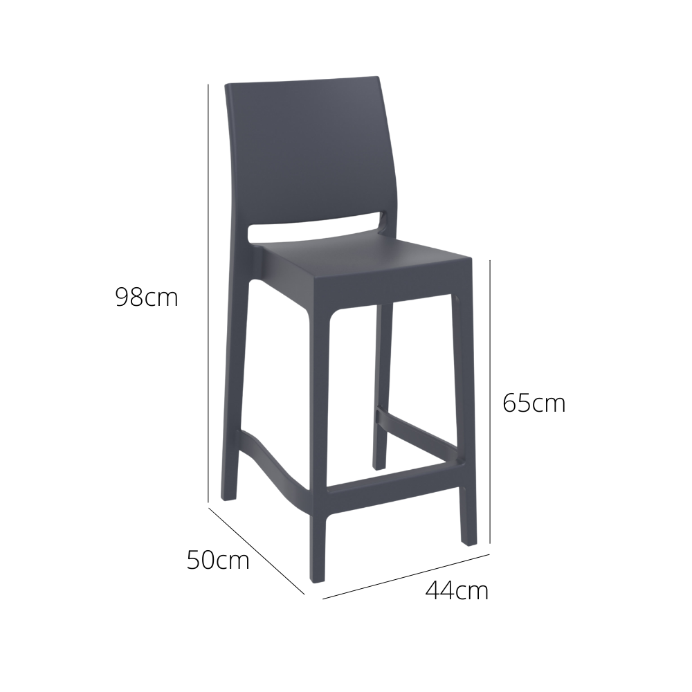 Outdoor Bar Stools - Canyon Outdoor Counter Stool Anthracite 65cm