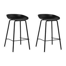 Load image into Gallery viewer, Bar Stools - Michael Set Of 2 Steel Kitchen Bar Stool Black 67cm