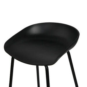Bar Stools - Michael Set Of 2 Steel Kitchen Bar Stool Black 67cm