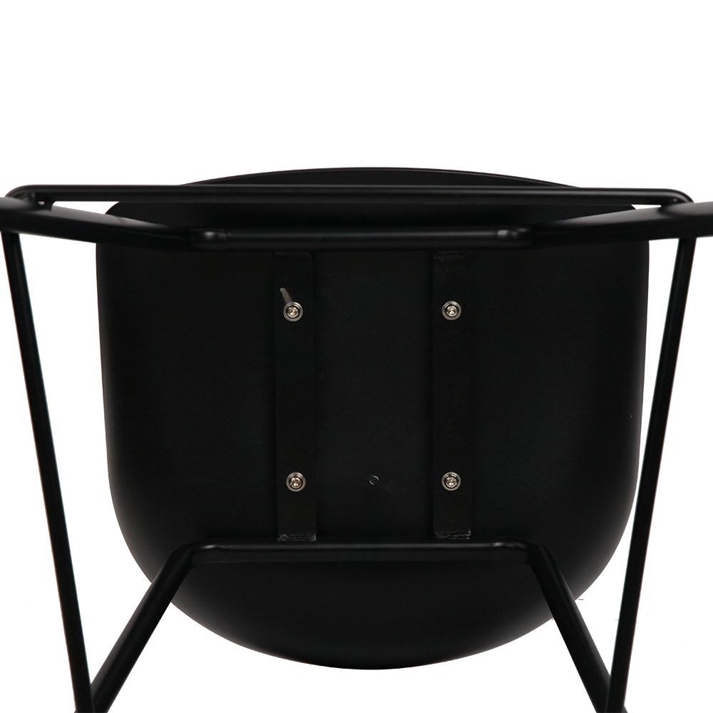 Bar Stools - Michael Set Of 2 Steel Kitchen Bar Stool Black 67cm