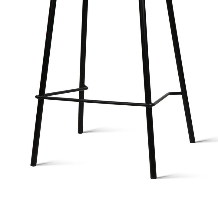Bar Stools - Michael Set Of 2 Steel Kitchen Bar Stool Black 67cm