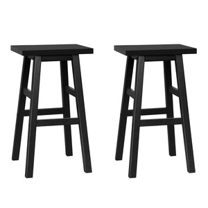 Baron Wooden Counter Stool Backless (Set of 2) Black 66cm