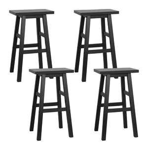 Baron Wooden Counter Stool Backless (Set of 4) Black 66cm