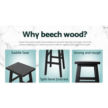 Load image into Gallery viewer, Baron Wooden Counter Stool Backless (Set of 4) Black 66cm