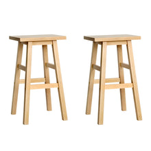 Load image into Gallery viewer, Baron Wooden Counter Stool Backless (Set of 2) Natural 66cm