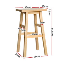 Load image into Gallery viewer, Baron Wooden Counter Stool Backless (Set of 2) Natural 66cm