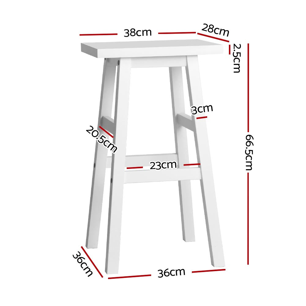 Baron Wooden Counter Stool Backless (Set of 2) White 66cm