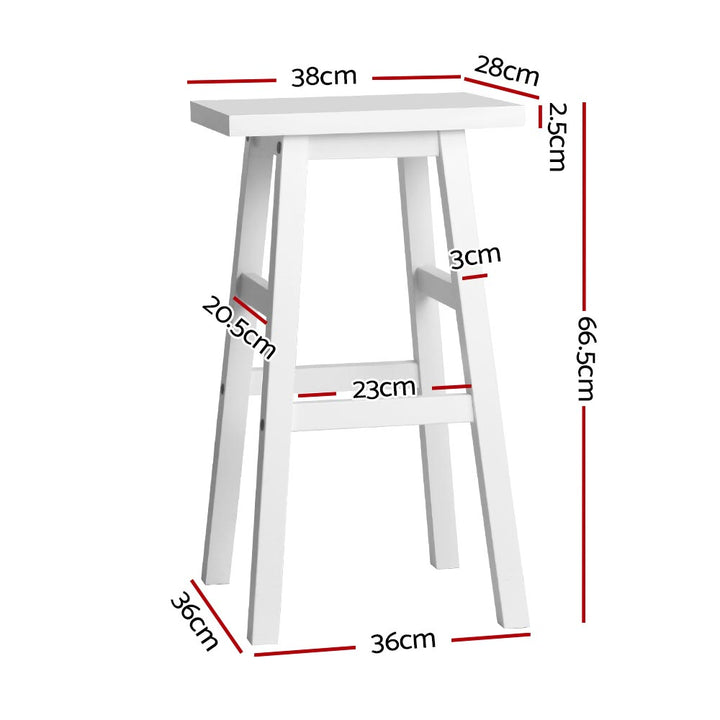 Baron Wooden Counter Stool Backless (Set of 2) White 66cm