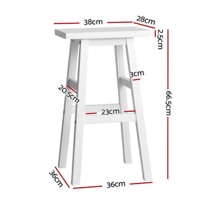 Baron Wooden Counter Stool Backless (Set of 2) White 66cm