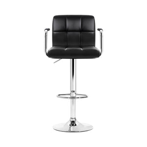Bar Stools - Noa Leather Bar Stool Swivel (Set Of 4) Black
