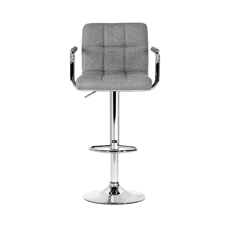 Bar Stools - Noa Fabric Bar Stool Swivel (Set Of 2) Grey
