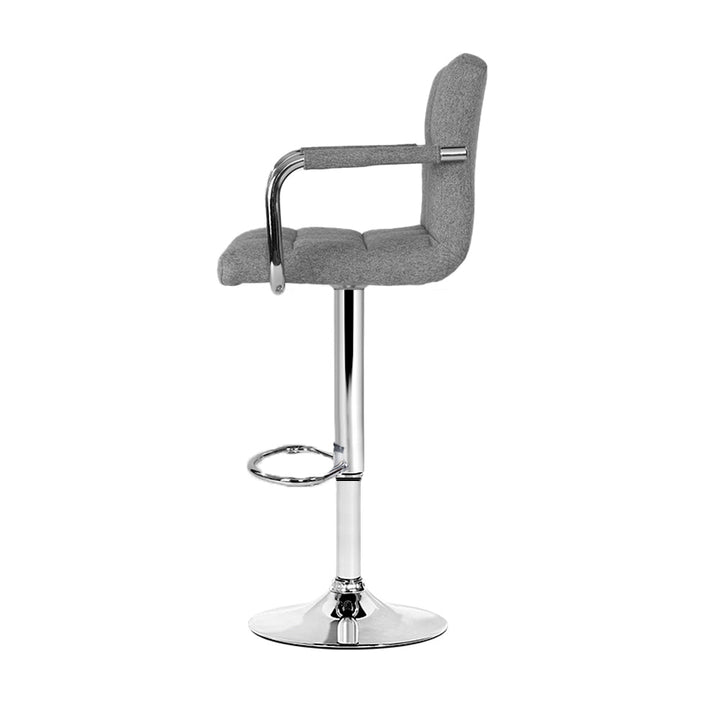 Bar Stools - Noa Fabric Bar Stool Swivel (Set Of 2) Grey