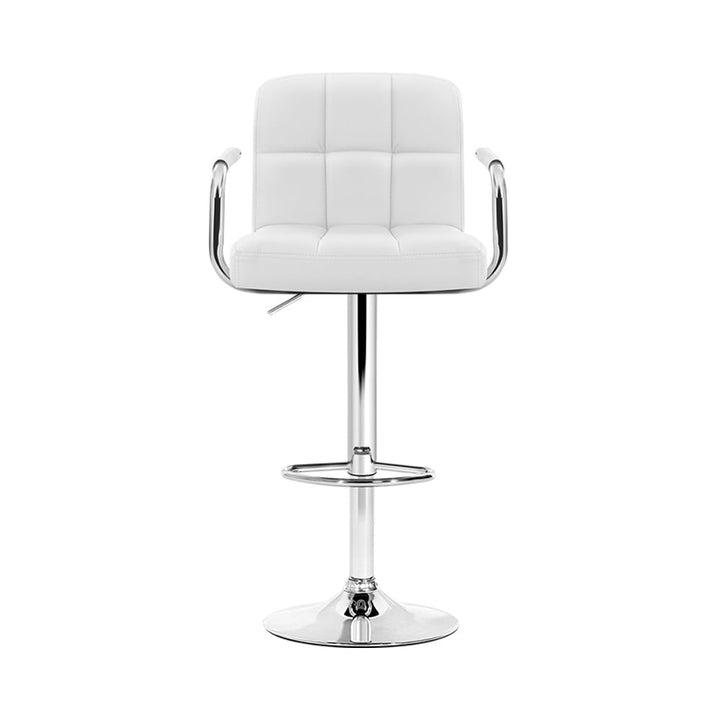 Bar Stools - Noa Leather Bar Stool Swivel (Set Of 4) White