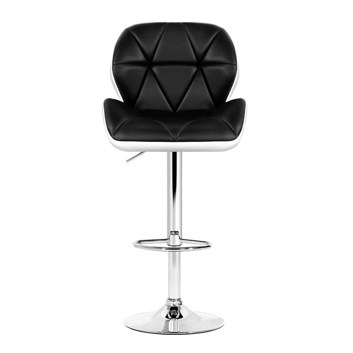 Jorn Leather Bar Stool Swivel (Set of 2) Black & White