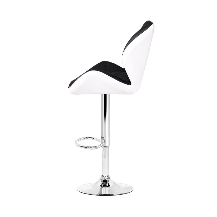 Jorn Leather Bar Stool Swivel (Set of 2) Black & White