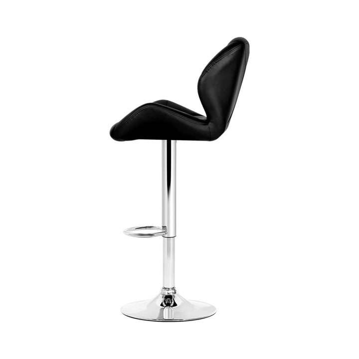 Jorn Leather Bar Stool Swivel (Set of 4) Black