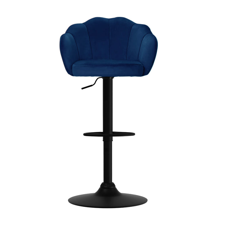 Bar Stools - Daphne Velvet Fabric Bar Stool (Set Of 2) Blue