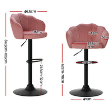 Load image into Gallery viewer, Bar Stools - Daphne Velvet Fabric Bar Stool (Set Of 2) Pink