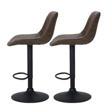 Load image into Gallery viewer, Bar Stools - James Leather Bar Stool Swivel (Set Of 2) Brown