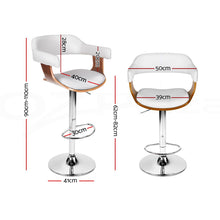 Load image into Gallery viewer, Donna Wooden Bar Stool Leather Swivel White