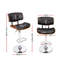 Load image into Gallery viewer, Morgan Leather Bar Stool Wooden Swivel Black