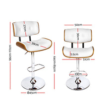 Load image into Gallery viewer, Morgan Leather Bar Stool Wooden Swivel (Set of 2) White
