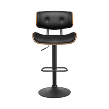 Load image into Gallery viewer, Morgan Leather Bar Stool Wooden Swivel (Set of 2) Black Frame