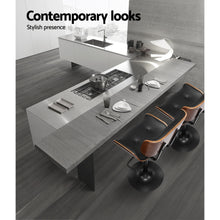 Load image into Gallery viewer, Morgan Leather Bar Stool Wooden Swivel (Set of 2) Black Frame